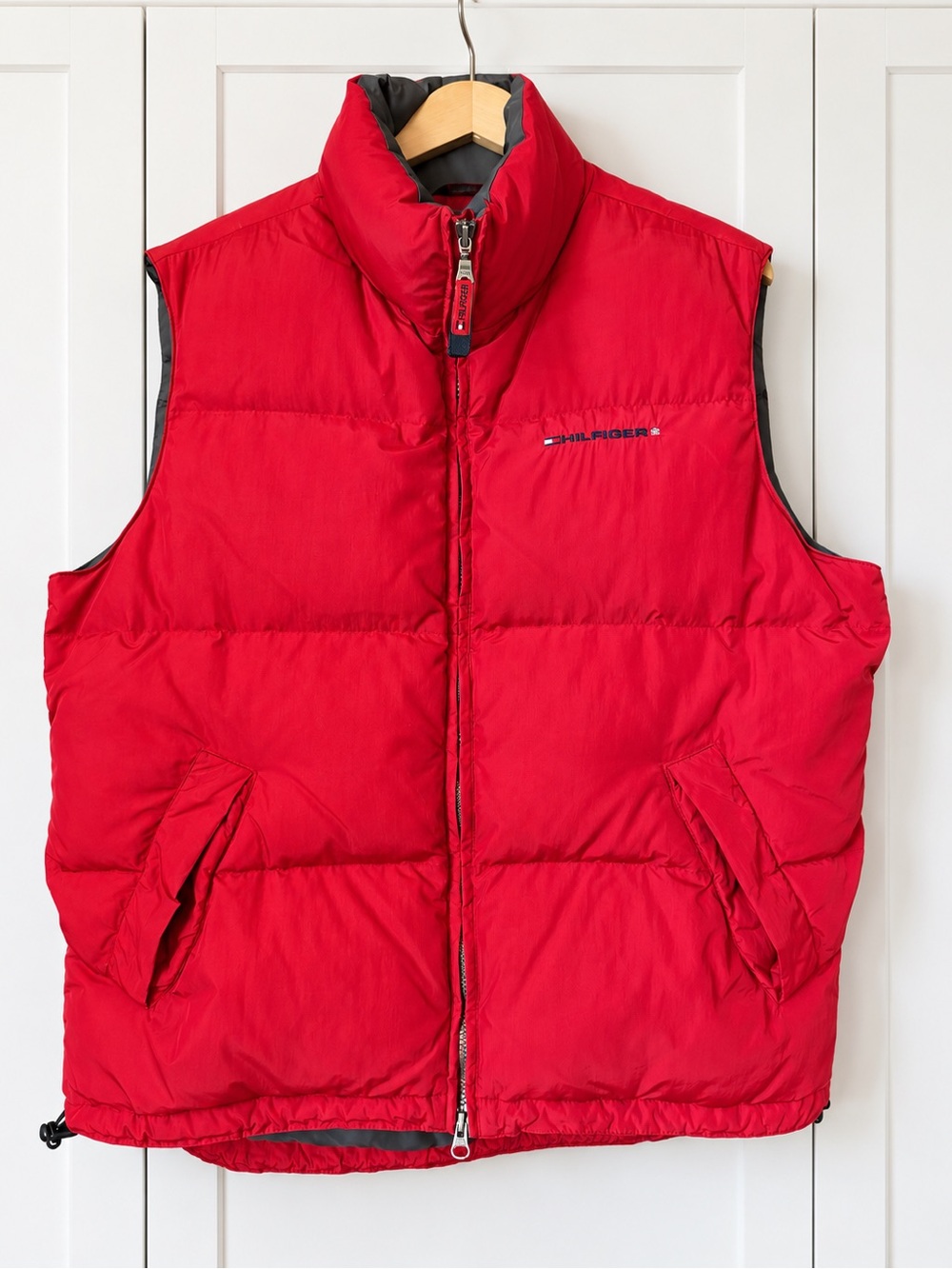 Tommy Hilfiger Red Down Puffer Vest Size M Vintage/Y2K
